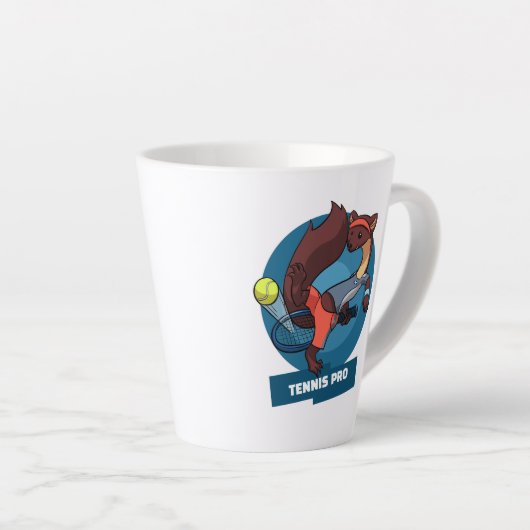 Schattigee Pine Marten Tennis Pro Trick Shot Carto Latte Mok (Rechterhoek)