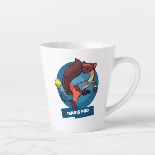 Schattigee Pine Marten Tennis Pro Trick Shot Carto Latte Mok (Rechts)