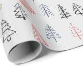 Schattigee Pine Tree Pattern Christmas Cadeaupapier (Rol Hoek)