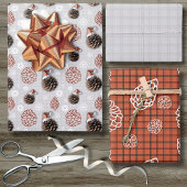 Schattigee Pinecone Christmas Craft Snowflake rood Inpakpapier Vel