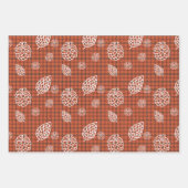 Schattigee Pinecone Christmas Craft Snowflake rood Inpakpapier Vel (Voorkant 2)