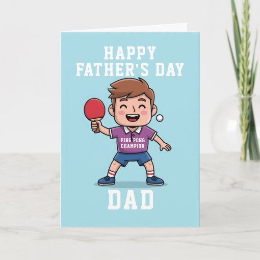 Schattigee Ping Pong Champion Vaderdag Kaart (Voorkant)