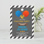 Schattigee Ping Pong Party uitnodiging (Staand voorkant)
