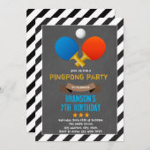 Schattigee Ping Pong Party uitnodiging (Voorkant / Achterkant)