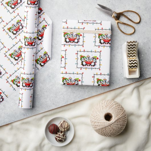 "Schattigee Pingouin" Kerstthema Cadeaupapier (Crafts)