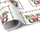 "Schattigee Pingouin" Kerstthema Cadeaupapier (Rol Hoek)