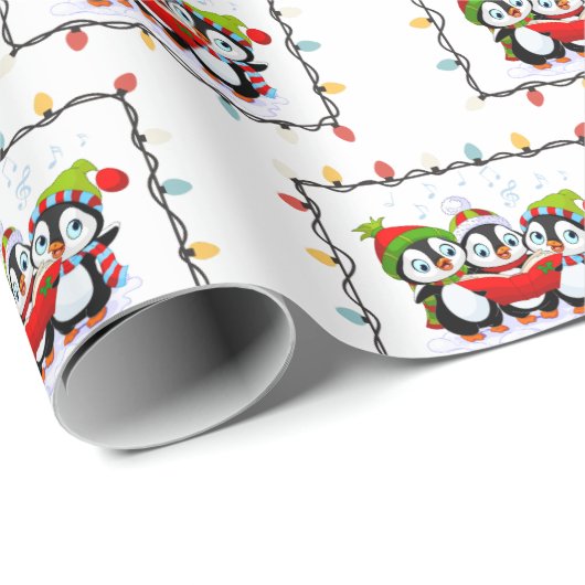 "Schattigee Pingouin" Kerstthema Cadeaupapier (Rol Hoek)