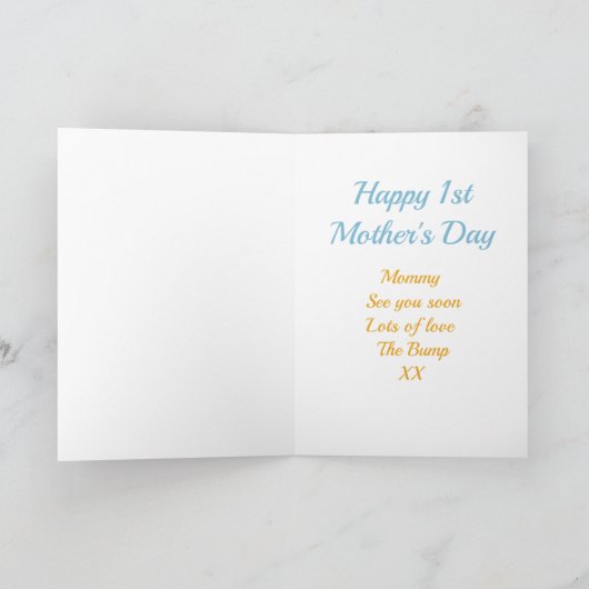 Schattigee Pinguïn 1e Moederdag Blauwe Kaart (Binnen)