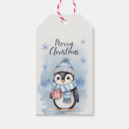 Schattigee pinguïn 2 cadeaulabel