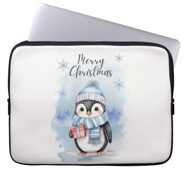 Schattigee pinguïn 2 laptop sleeve (Voorkant)