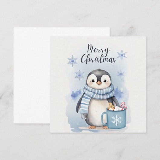 Schattigee pinguïn 3 bedankkaart (Voorkant / Achterkant)