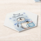 Schattigee pinguïn 3 kartonnen onderzetters (Schuin)