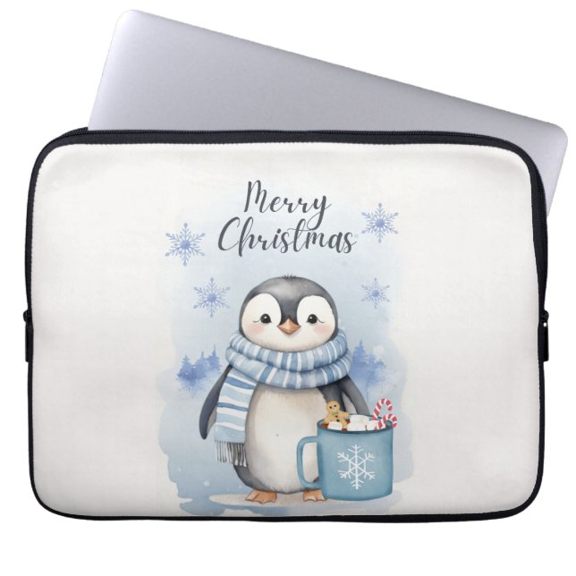 Schattigee pinguïn 3 laptop sleeve (Voorkant)