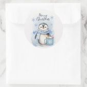 Schattigee pinguïn 3 ronde sticker (Tas)