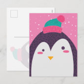 Schattigee pinguïn bericht van Child Holiday Brief Feestdagenkaart (Voorkant / Achterkant)