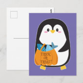 Schattigee pinguïn bij Halloween - Briefkaart (Voorkant / Achterkant)