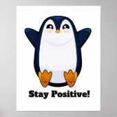 Schattigee pinguïn blijf positief poster (Voorkant)