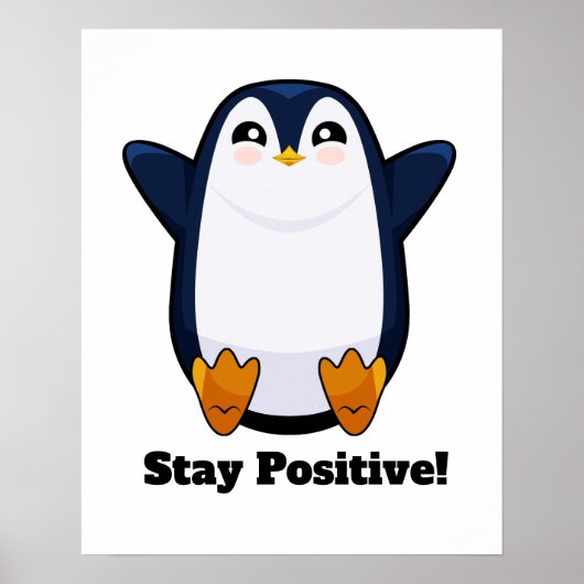 Schattigee pinguïn blijf positief poster (Voorkant)