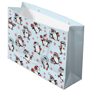 Schattigee Pinguïn Blue Christmas Groot Cadeauzakje