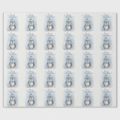 Schattigee pinguïn cadeaupapier (Vlak)