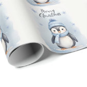 Schattigee pinguïn cadeaupapier (Rol Hoek)