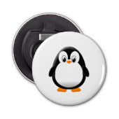 Schattigee Pinguïn Cartoon Button Flesopener (Voorkant)