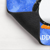 Schattigee Pinguïn Cartoon Custom Winter Blue Wate Muismat (Hoek)