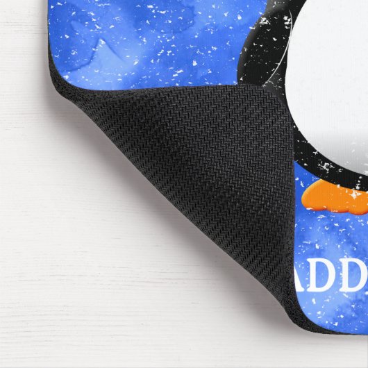 Schattigee Pinguïn Cartoon Custom Winter Blue Wate Muismat (Hoek)