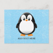 Schattigee Pinguïn Cartoon Custom Winter Briefkaart (Voorkant)