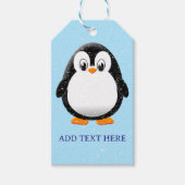 Schattigee Pinguïn Cartoon Custom Winter Cadeaulabel (Voorkant)