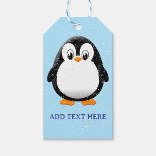Schattigee Pinguïn Cartoon Custom Winter Cadeaulabel