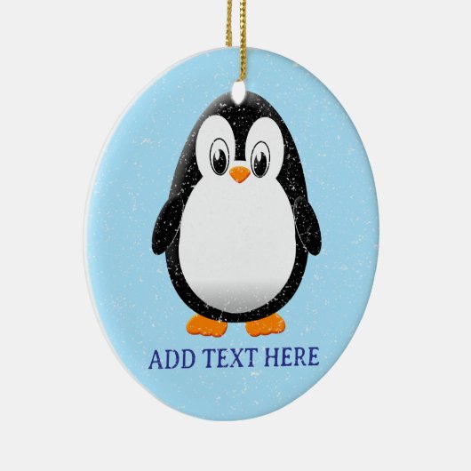 Schattigee Pinguïn Cartoon Custom Winter Keramisch Ornament (Rechts)