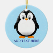 Schattigee Pinguïn Cartoon Custom Winter Keramisch Ornament (Voorkant)