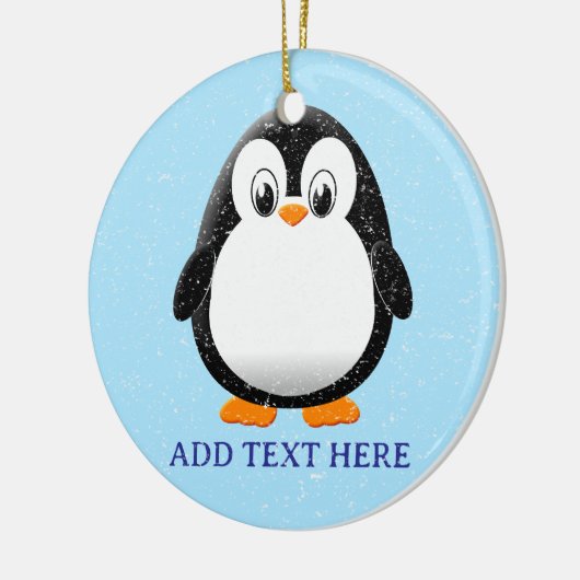 Schattigee Pinguïn Cartoon Custom Winter Keramisch Ornament (Links)