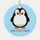 Schattigee Pinguïn Cartoon Custom Winter Keramisch Ornament (Achterkant)
