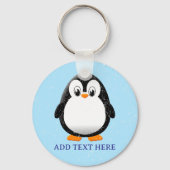 Schattigee Pinguïn Cartoon Custom Winter Sleutelhanger (Voorkant)