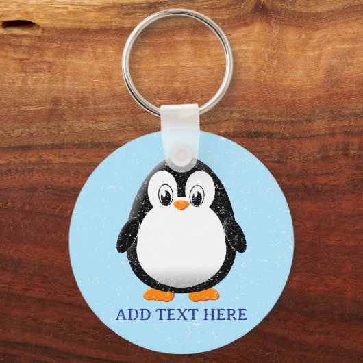 Schattigee Pinguïn Cartoon Custom Winter Sleutelhanger (Voorkant)