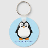 Schattigee Pinguïn Cartoon Custom Winter Sleutelhanger (Achterkant)