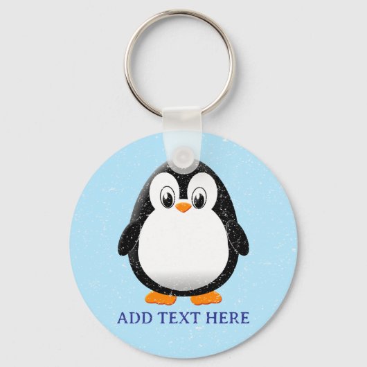 Schattigee Pinguïn Cartoon Custom Winter Sleutelhanger (Achterkant)