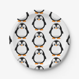 Schattigee Pinguïn Cartoon Papieren Bordje