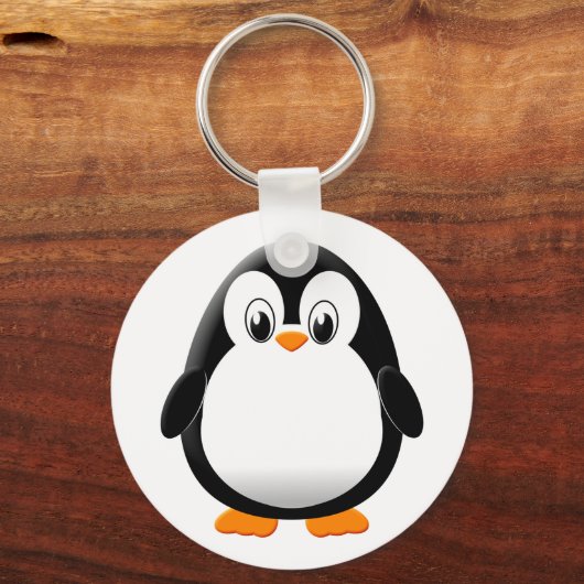 Schattigee Pinguïn Cartoon Sleutelhanger (Achterkant)