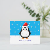 Schattigee Pinguïn Cartoon Sneeuwvlokken Custom Ch Briefkaart (Staand voorkant)