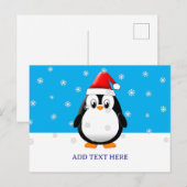 Schattigee Pinguïn Cartoon Sneeuwvlokken Custom Ch Briefkaart (Voorkant / Achterkant)