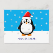 Schattigee Pinguïn Cartoon Sneeuwvlokken Custom Ch Briefkaart (Voorkant)