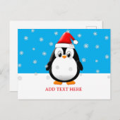 Schattigee Pinguïn Cartoon Sneeuwvlokken Custom Ch Feestdagenkaart (Voorkant / Achterkant)