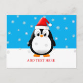 Schattigee Pinguïn Cartoon Sneeuwvlokken Custom Ch Feestdagenkaart (Voorkant)