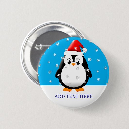 Schattigee Pinguïn Cartoon Sneeuwvlokken Custom Ch Ronde Button 5,7 Cm (Voorkant /achterkant)