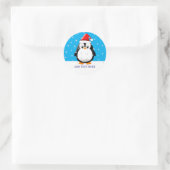 Schattigee Pinguïn Cartoon Sneeuwvlokken Custom Ch Ronde Sticker (Tas)
