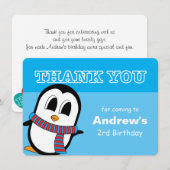 Schattigee Pinguïn Dank u kaart (Voorkant / Achterkant)