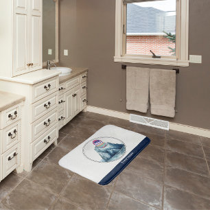 Schattigee pinguïn die op een ijsberg staat badmat